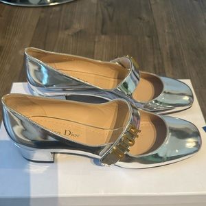 Dior Mary Jane Metallic Flats
